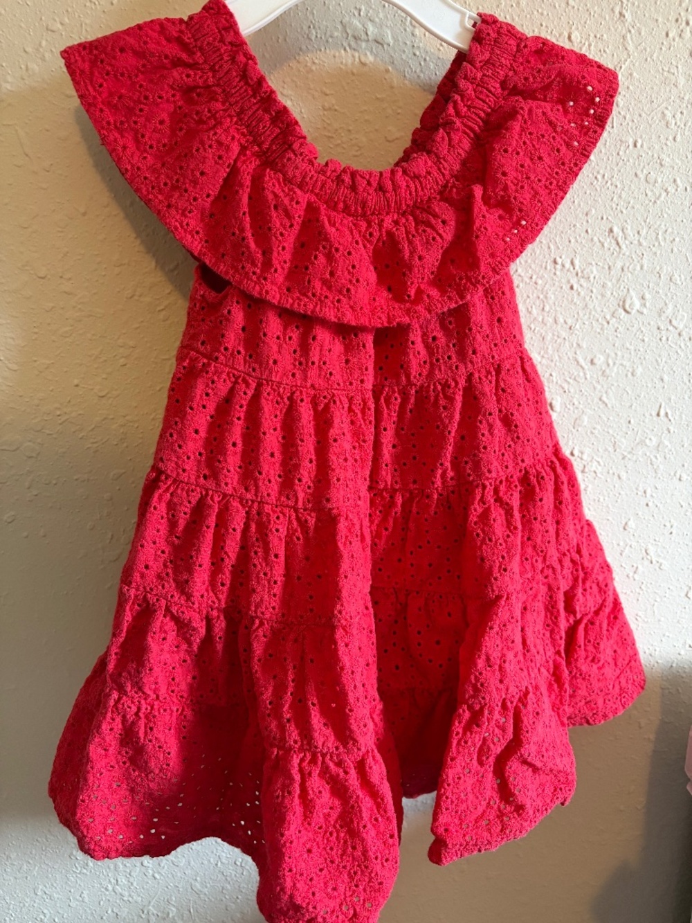 Red eyelet dress